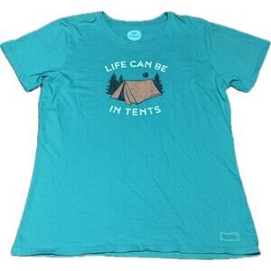 Life Is Good T Shirt “Life Can Be In Tents” Large Top